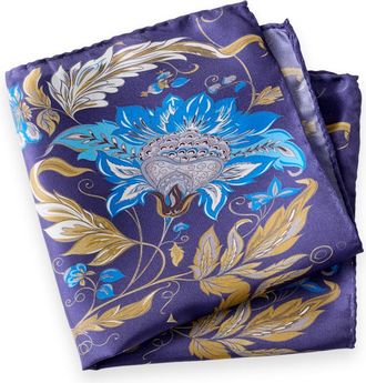 Paul Fredrick Floral Silk Pocket Square