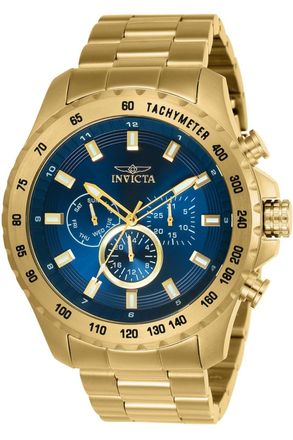 Invicta Speedway 24213 Heren Horloge - Quartz Uurwerk - Roestvrij Staal met blauwe Wijzerplaat - 48mm