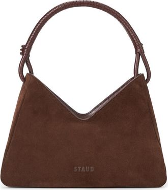Staud Valerie Suede Shoulder Bag in Mahogany at Nordstrom