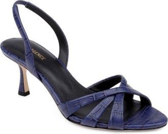 L'agence Colwill Slingback Sandal in Midnight Croco Embossed at Nordstrom, Size 9.5