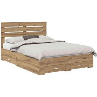 vidaXL Bed Frame with Drawer with Headboard Manual Engineered Wood vidaXL
