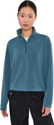 Prana Shea Half Zip Womens Clothing Bluff Blue : LG (Womens 12-14), Polyester/Spandex