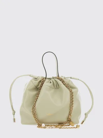 Chlo&eacute; Icons Mini Bucket Bag in Nappa Leather with Chain Strap