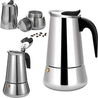 OEM Cafeti&egrave;re Moka Italienne En Acier Inoxydable, 6 Tasses, Compatible Avec Tous Les Types De Chaleur, 300 Ml