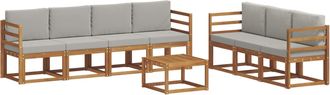vidaXL Conjunto De Sof&aacute;s De Exterior 8 Uds. Gris Natural Y Claro Vidaxl