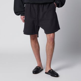 Fear of God Black cotton shorts with logo embroidery