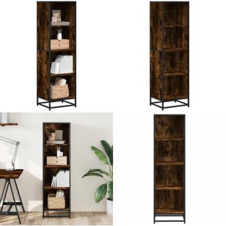 vidaXL Libreria Rovere Fumo 40x35x139 cm in Truciolato - Libreria moderna - Libreria in metallo