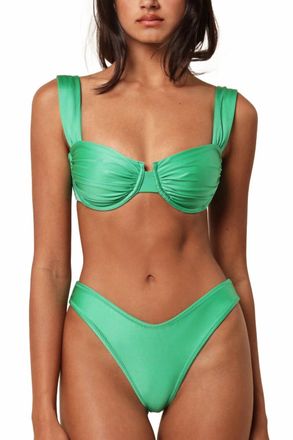 Mara Hoffman Bella Bikini Top In Emerald Shimmer