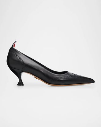 Thom Browne 50mm Wingtip Leather Pumps