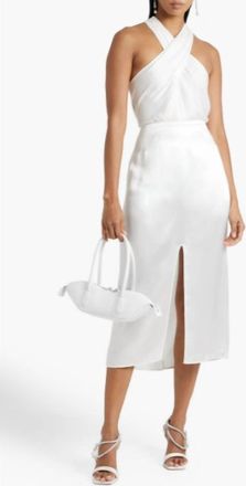 A.L.C. Arvid Twist-Front Crepe Top In White