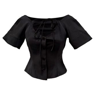 Ganni Ganni Halter Neck Blouse in Black Polyester