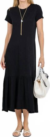 Elliott Lauren Susie Short Sleeve Midi Dress In Black