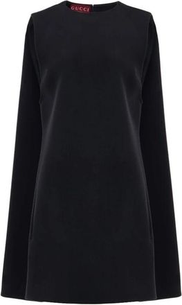 Gucci Zwarte Wolle Bell Jurk - Dames - Korte kleedjes - Zwart - S - Wol - Kleedjes