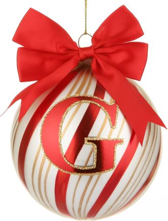 KASANOVA Pallina Natale con lettera G 10 cm Circus rosso