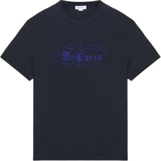 Alexander McQueen Stijlvolle T-shirts en Polos - Heren - T-shirts - Blauw - S - Tops
