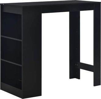 vidaXL Mesa Alta De Cocina Con Estanter&iacute;a Negra 110x50x103 Cm Vidaxl