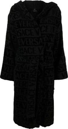 Versace I Heart Baroque Bathrobe - male - Versace - Robes - Black - XL - Nightwear & Lounge
