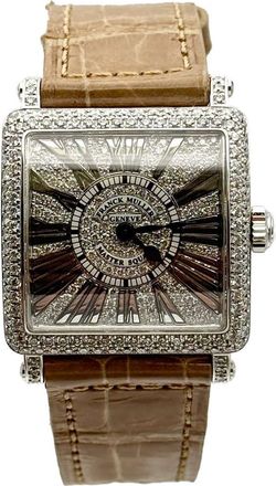 Franck Muller Master Square Quartz Diamond Ladies Watch 6002 S QZ R D CD-TAN