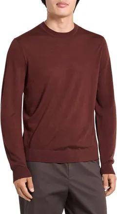 Theory Regal Wool Crewneck Sweater in Deep Auburn - 2U6 at Nordstrom, Size Xx-Large