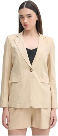 Gaud&igrave; Blazer in Lino - - Jackets - Donna - Beige - XS