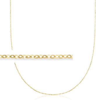 RS Pure by Ross-Simons Italian 1mm 14kt Yellow Gold Cable-Chain Necklace
