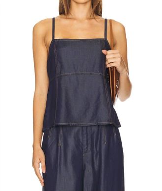 Gestuz Nia Singlet Top In Dark Blue