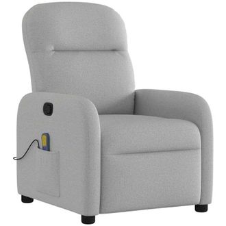 vidaXL Sill&oacute;n De Masaje Reclinable De Tela Gris Nube Vidaxl