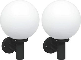 vidaXL Vidaxl - Aplique de pared exterior 2 pcs Negro 28 x 25 x 38 cm