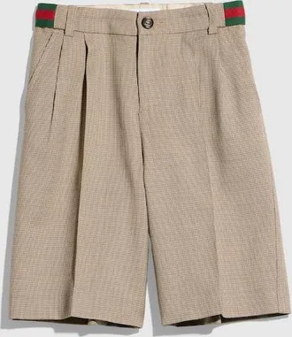 Gucci Kids - Chevron Wool Shorts, Size 10 years, Beige