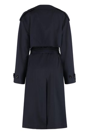Bottega Veneta Womens Wool Trench Coat Midnight Blue & Raincoats