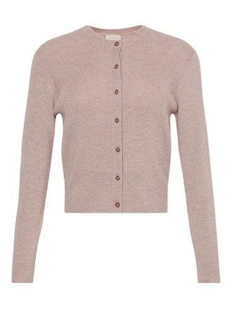 Calvin Klein buttoned ribbed cardigan - women - Fabric - M - Neutrals