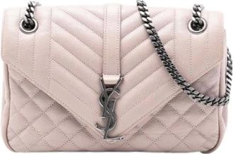 Saint Laurent Pre-owned Cross Body Bags, female, Pink, Size: ONE SIZE Pre-owned Quilted Sheepskin Crossbody Bag