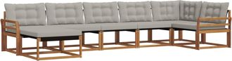 vidaXL Conjunto De Sof&aacute;s De Exterior 7 Uds. Gris Natural Y Claro Vidaxl