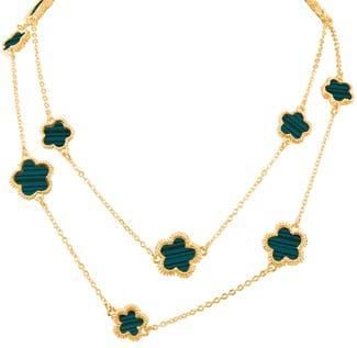 Jardin Resin Clover Station Necklace in Green/gold at Nordstrom Rack, Size 36