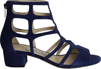 Jimmy Choo London Ren 35 Sandals in Blue Suede