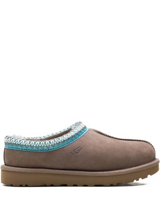 UGG Tasman II crocheted trim slippers - women - Calf Suede/Sheep Skin/Shearling/Recycled Polyester/Polyethylene vinyl acetate (PEVA) - 10 - Brown