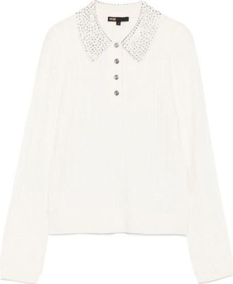 Maje Polo con decorazione - Bianco