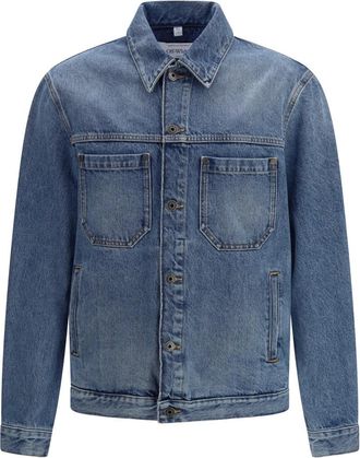 Off-white Half Arrow Skate Denim Jacket - Dames - Jassen - Blauw - Maat: L Denim
