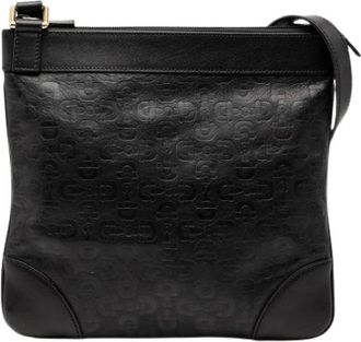 Gucci Pre-owned Vintage Crossbody Tas - Dames - Vintage Schoudertas - Zwart - ONE Size - Leer - Vintage