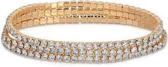 Ettika Set of 3 Cubic Zirconia Stretch Bracelets in Gold at Nordstrom