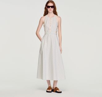 Sandro Striped cotton maxi dress