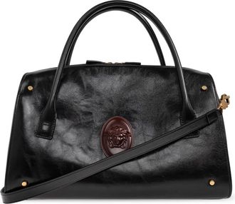Versace Ruime Grote Leren Duffel Bag - Heren - Handtassen - Zwart - ONE Size - Leer - Tassen
