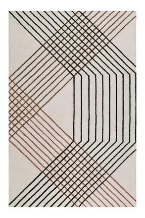 Esprit Alfombra de rayas de dise&ntilde;o beige hecha a mano, 160x230