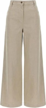 Max Mara Wide Broeken - Dames - Wijde Broeken - Bruin - S - Broeken