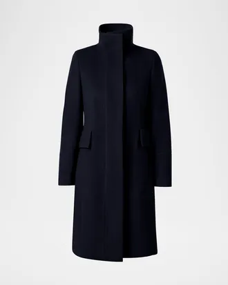 Akris Duffle Knee-Length Wool Coat