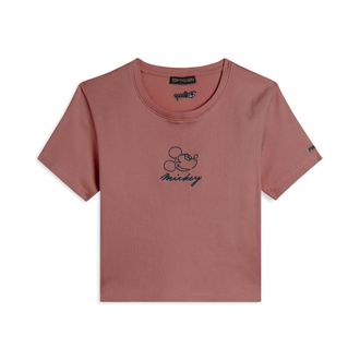Freddy T-shirt cropped da donna in costina con ricami Disney