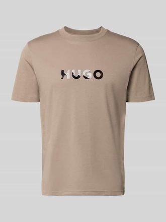 HUGO BOSS Regular Fit T-Shirt aus reiner Baumwolle Modell DUMEO in Hellbraun, Gr&ouml;&szlig;e XXL