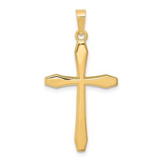 Diamond2Deal 14k Yellow Gold Polished Cross Pendant