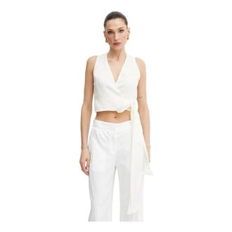 Forte_Forte Tops, Dames, Wit, L, Linnen, Mijn Top