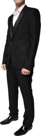 Dolce & Gabbana Mens Black Virgin Wool Tuxedo Clothing